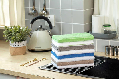 8er-Set Microfaser Küchentücher Grau 45x65cm - Saugfähig & fusselfrei