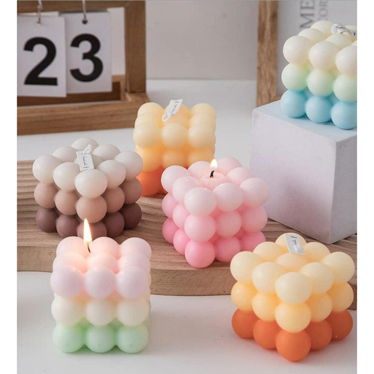 2er Set Duftkerzen aus Sojawachs, Ombre Bubble Kerzen