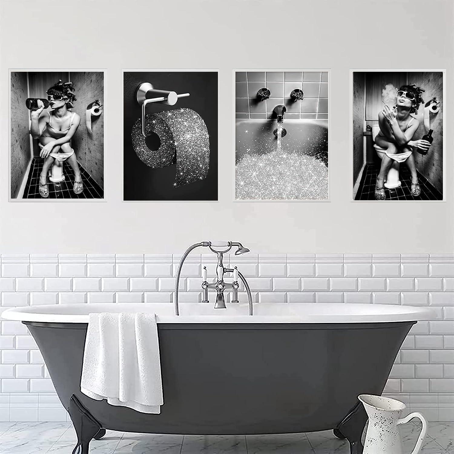 Leinwand Bilder Set Schwarz Weiß, Vintage Modebilder