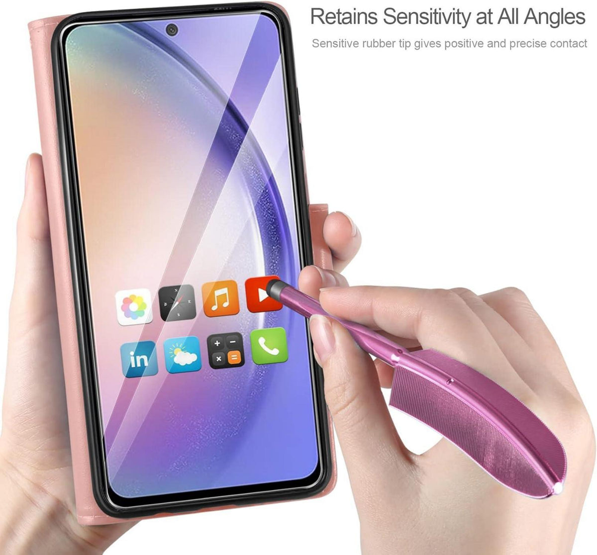 AROYI Samsung Galaxy A54 5G Lederhülle Wallet Case RoseGold