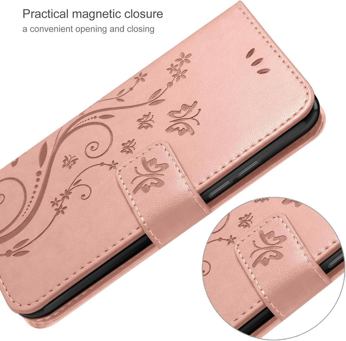 AROYI Samsung Galaxy A54 5G Lederhülle Wallet Case RoseGold