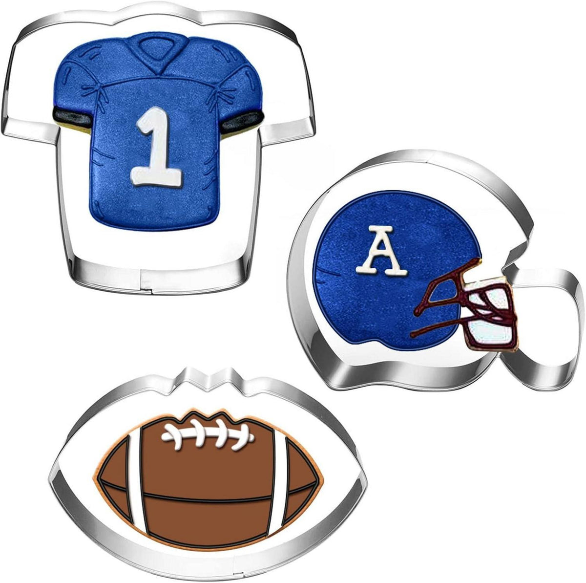 Fußball Ausstechformen Set-3er Pack - American Football & Trikot