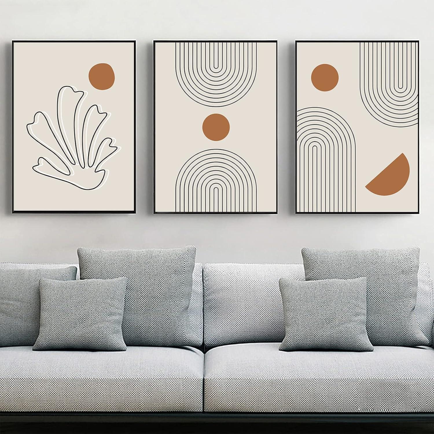 LYBOHO Leinwand Bilder Moderne Abstrakt Kunst Poster Set Wohnzimmer Schlafzimmer Geometrie 2 3PCS-40x60cm