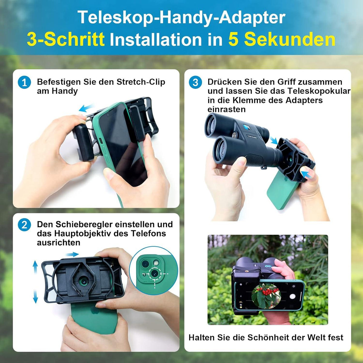 Universal Spektiv Handy Adapter für Smartphones, Okulare