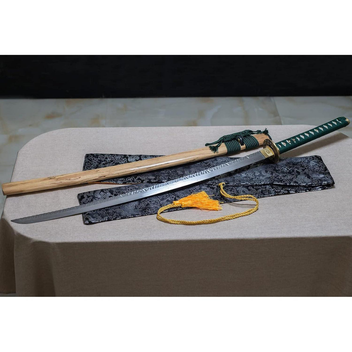 Japanisches Samurai-Schwert 40 Zoll handgeschmiedet Full Tang Damaststahl
