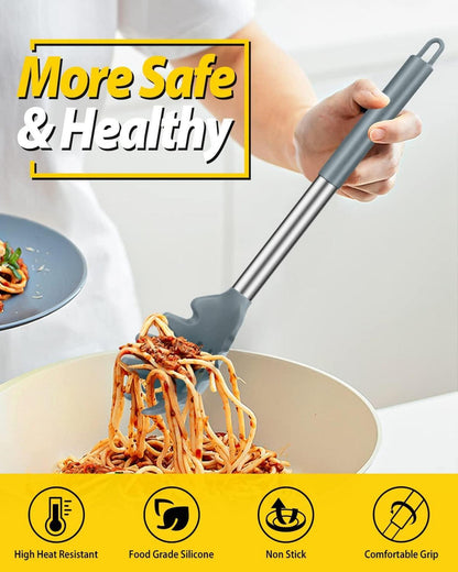 Silikon Pasta Gabel und Pfanne Löffel Set Antihaft Küchenutensilien