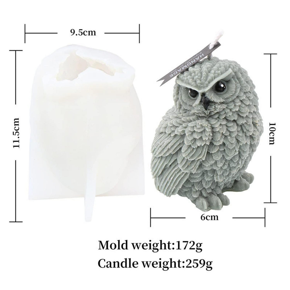3D Eule Silikonform für Kerzen, Seife & Schokolade DIY