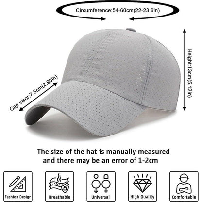 Herren Baseball Cap atmungsaktiv & schnelltrocknend Grau