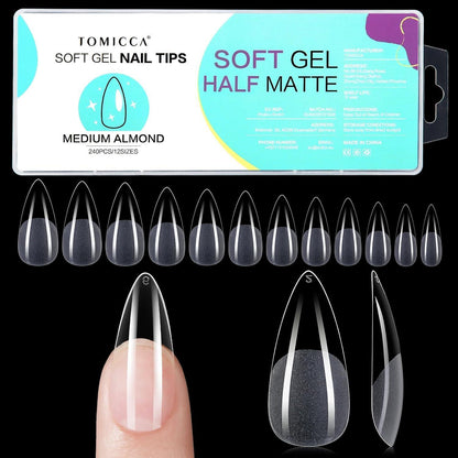 Almond Medium Gel Nageltips - 240 Stück, 12 Größen
