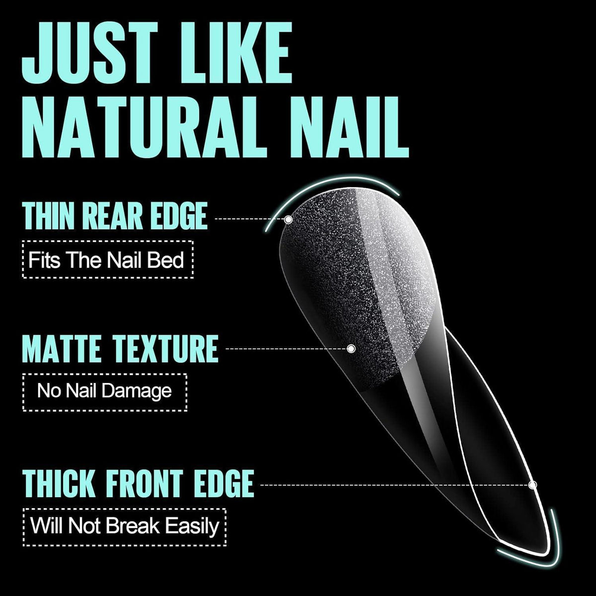 Almond Medium Gel Nageltips - 240 Stück, 12 Größen