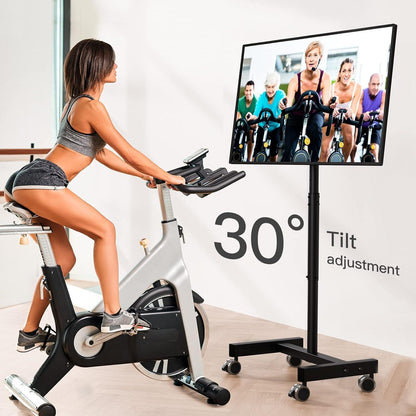 Perlegear TV Ständer Rollbar mit Neigung, höhenverstellbar