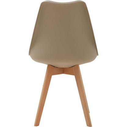 6 Esszimmerstühle Skandinavisch, Holz, Khaki in Lederoptik