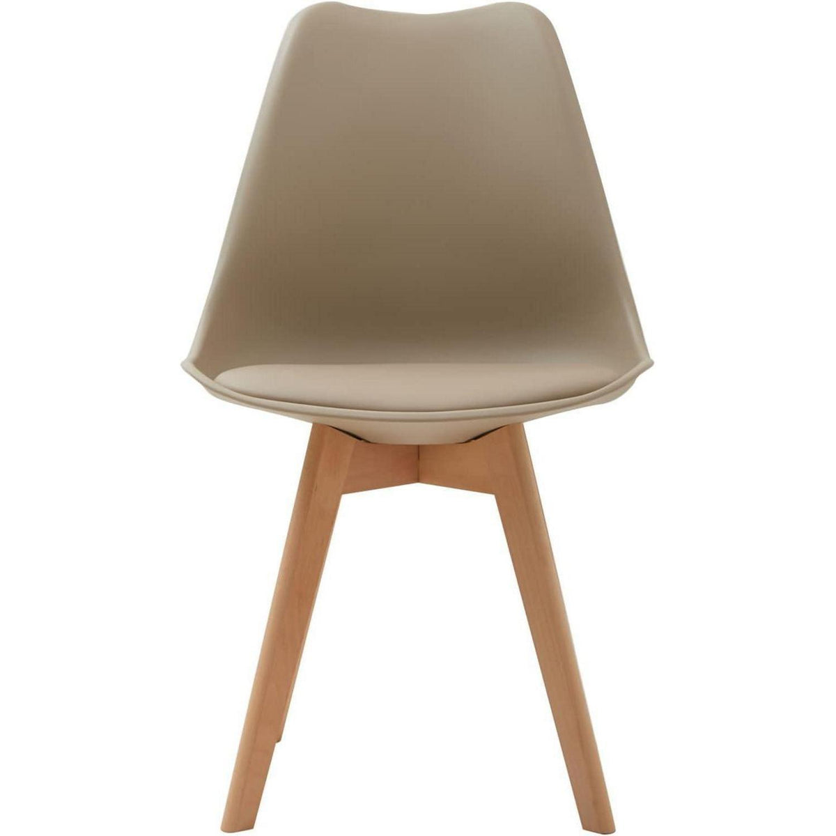 8 Esszimmerstühle Skandinavisch, Khaki & Beige, Sitz in Lederoptik