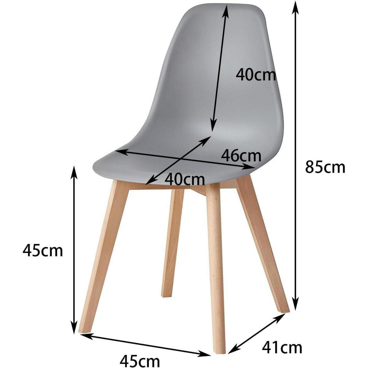 8 Esszimmerstühle Grau – Massivholzbeine & Komfort