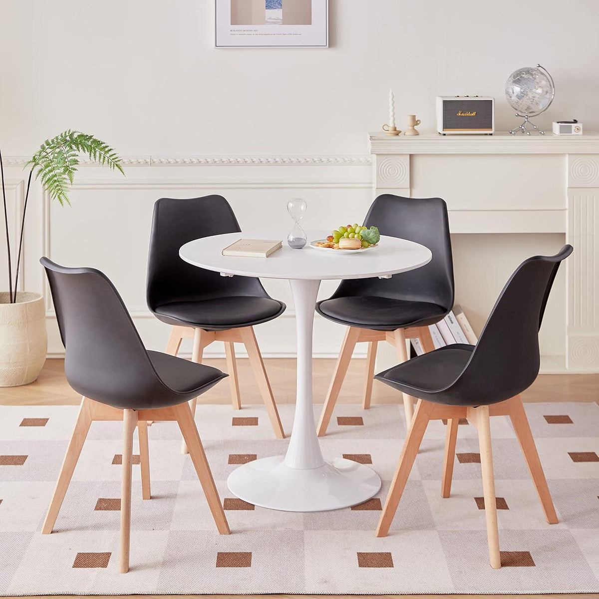 Esszimmerstühle 4er Set Schwarz | Skandinavisches Design