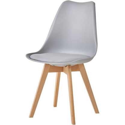 8 Esszimmerstühle Grau – Skandinavisches Design in Lederoptik