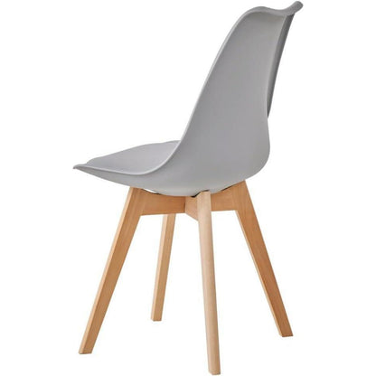 8 Esszimmerstühle Grau – Skandinavisches Design in Lederoptik