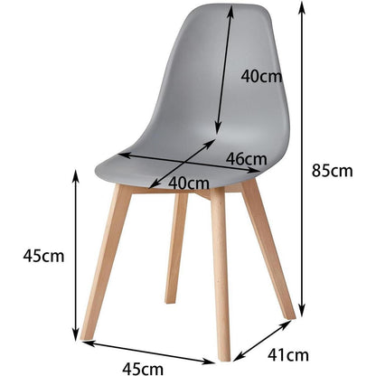 Esszimmerstuhl-Set 4er-Pack Grau – Massivholzbeine & Komfort