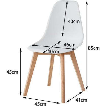 Weißes Esszimmerstuhls Set (4er-Set) mit Buchenholzbeinen