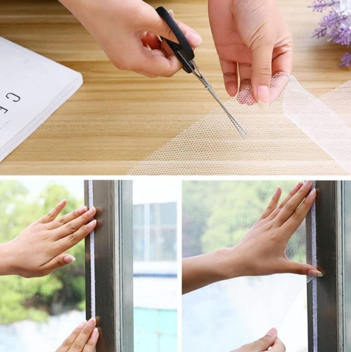Moskitonetz für Fenster Insektenschutz 1.5m*1.3m Selbstklebeband