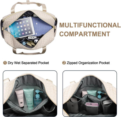 Große Damen Reisetasche mit Laptopfach - Leichte Sporttasche für