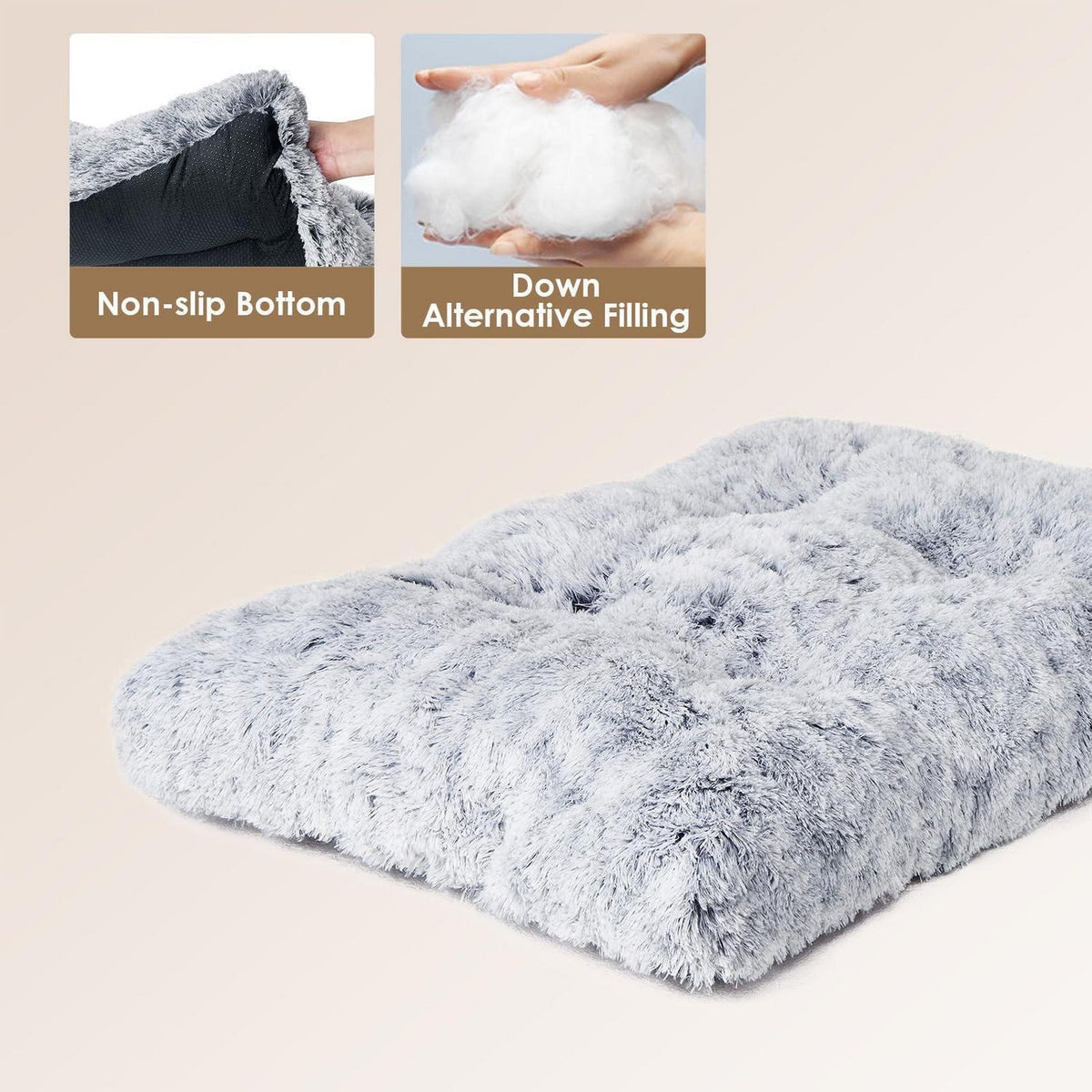 Flauschiges Hundebett XL Grau – Waschbar & Rutschfest