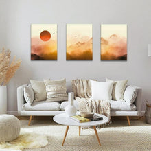 3-teiliges Wald Sonnenaufgang Leinwandbilder Set 30x40cm