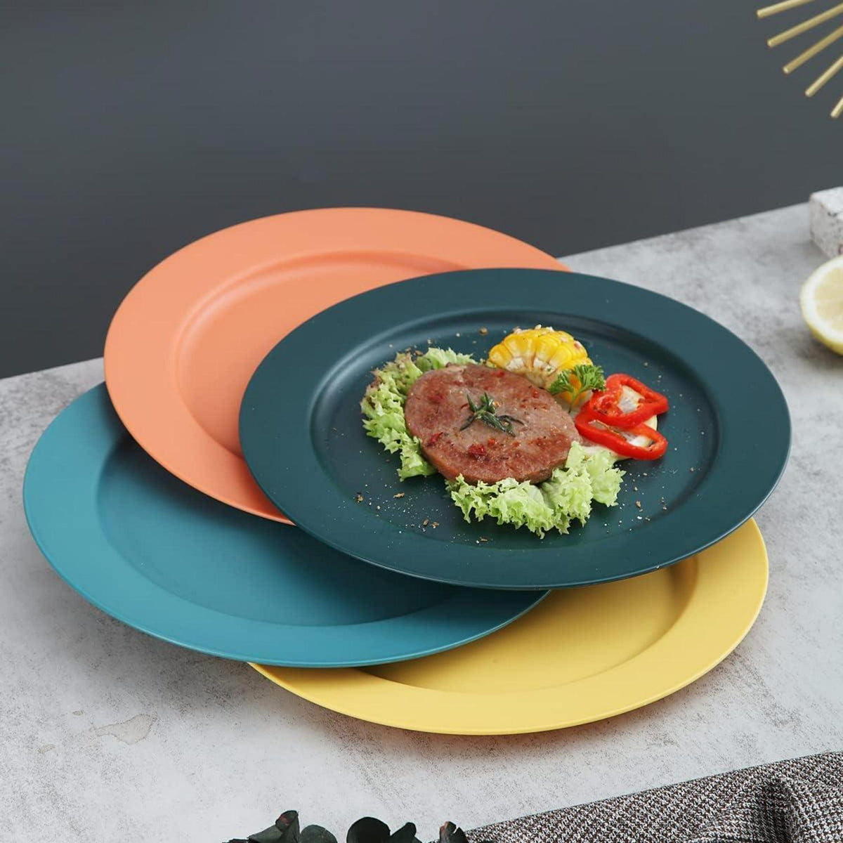 10 Zoll Kunststoff Teller Set – 8 Stück, Spülmaschinenfest & Unzerbrechlich