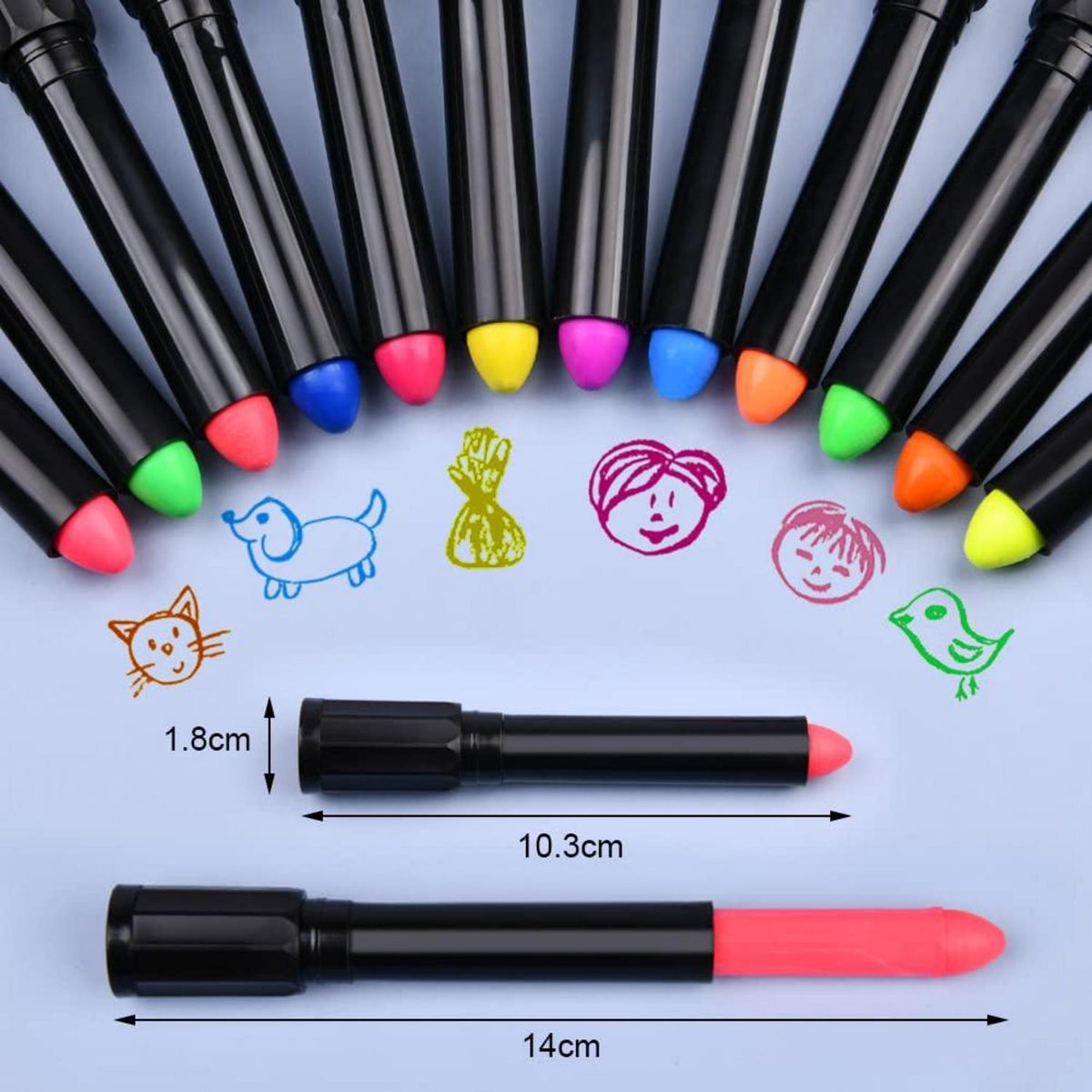 UV Bodypainting Schminkset Neon Kinder 12 Farben Fasching Karneval
