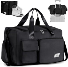 FIORETTO 35L Sporttasche Damen Schwarz Faltbar mit Schuh- und Nassfach