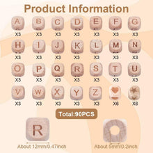 Holzperlen Buchstaben 90 Stück 12mm DIY Armband Schmuck A-Z