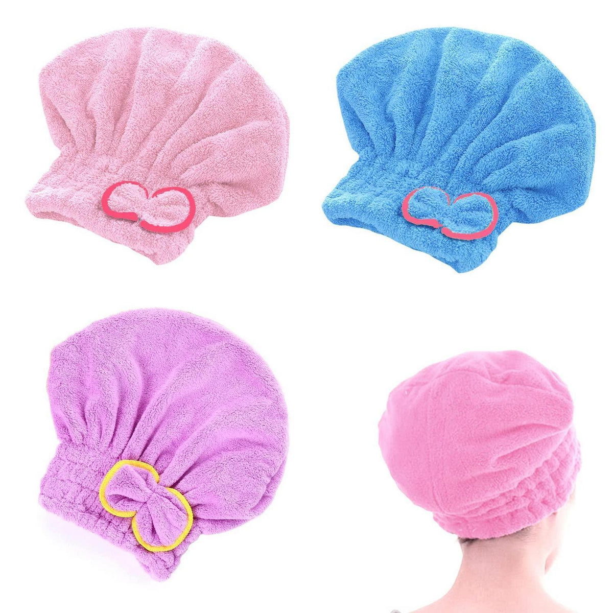 3er-Pack Haarturban Mikrofaser – Schnelltrocknend & Saugfähig