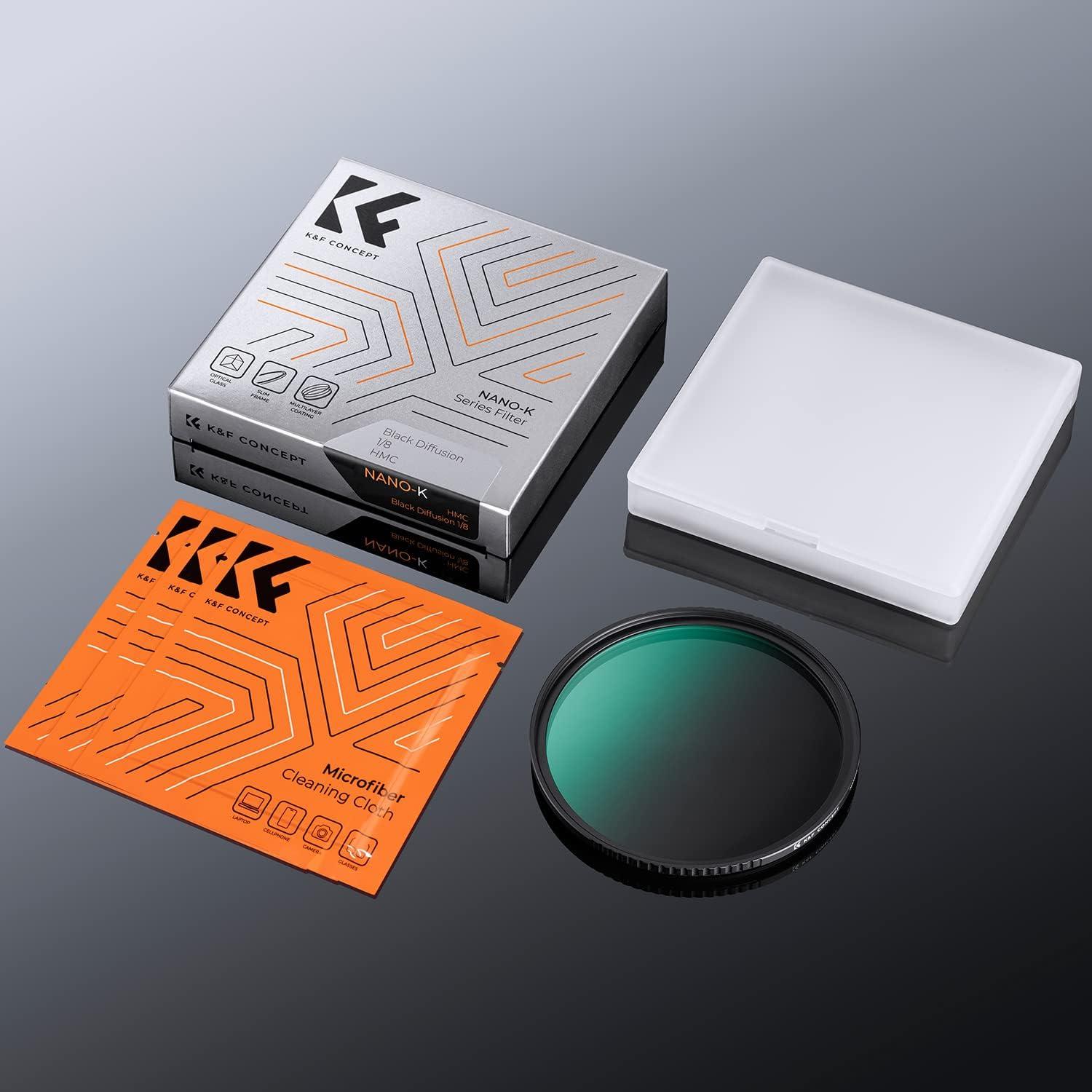 K&F Concept Nano-K Black Mist 1/8 Filter 49mm Optisches Glas 18x Nanobeschichtung