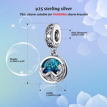 925 Sterling Silber Charm Anhänger - Schmetterling Herz für Damen Armband & Halskette