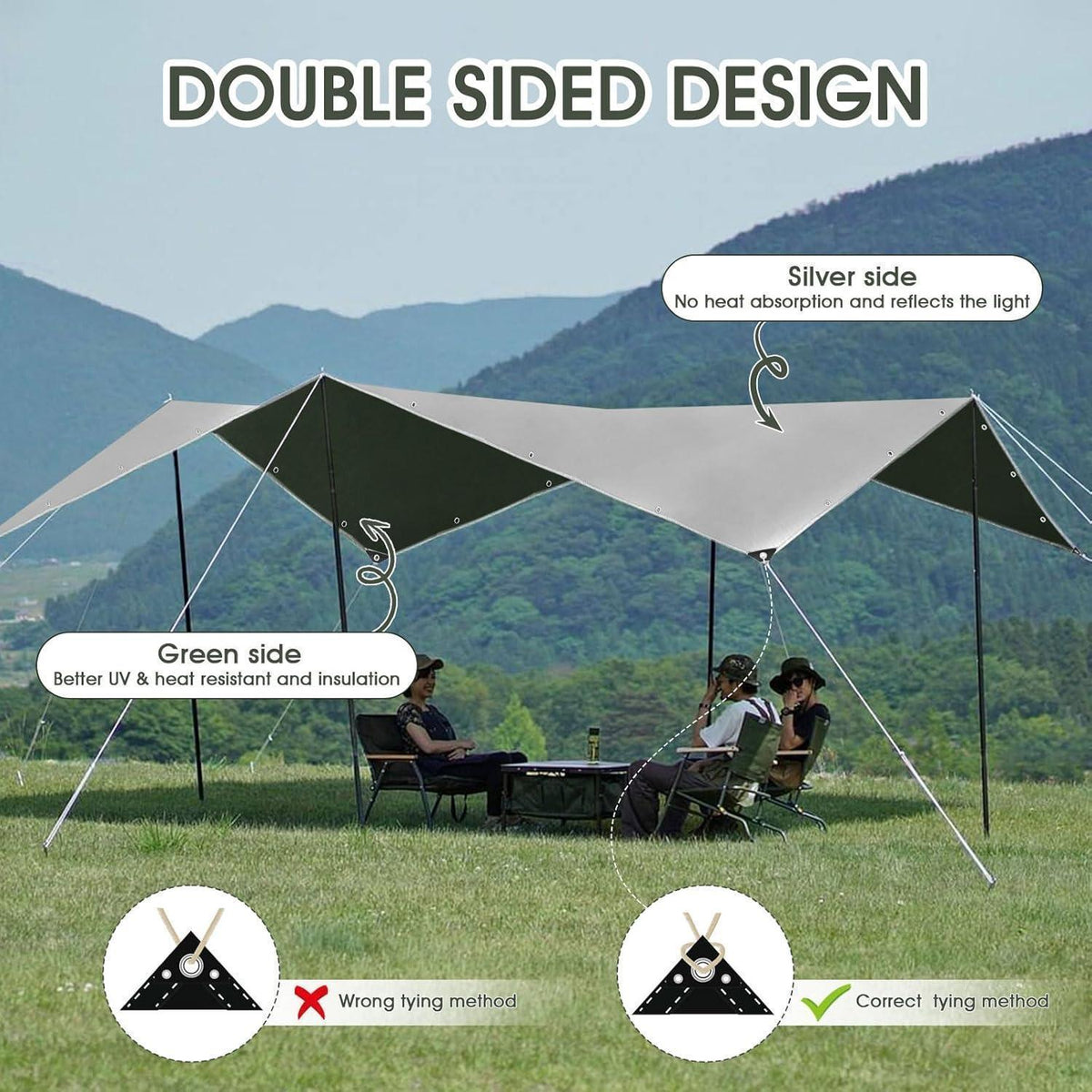 Abdeckplane 3x6m wasserdicht – Schutzplane PE Gewebe mit Ösen