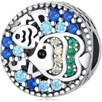 925 Sterling Silber Charm Anhänger Schmetterling Herz Zirkonia