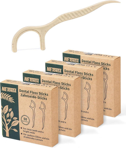 Nachhaltige Zahnseide Sticks 200 Stk. Natürliche Dental Floss Picks