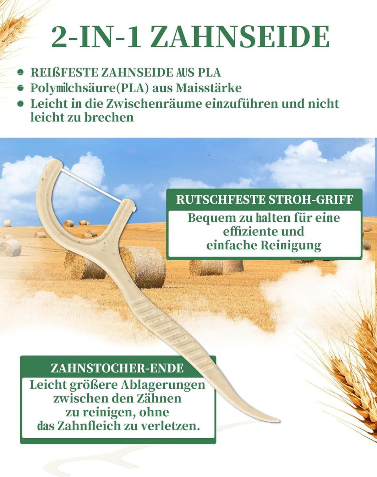 200 Nachhaltige Zahnseide Sticks NETONDA Dental Floss Picks