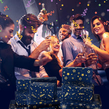 Geschenkpapier Dunkelblau Gold Streifen Junge Männer Set