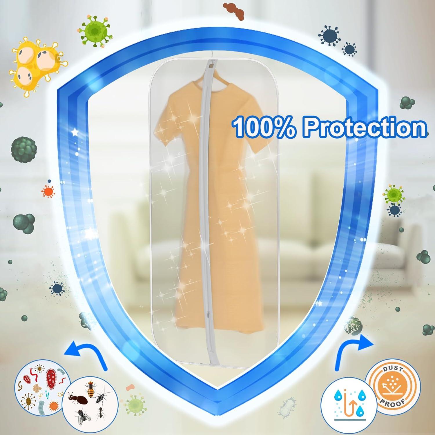 Kleidersack 8er Set 60*100cm Transparenter Kleiderschutz mit