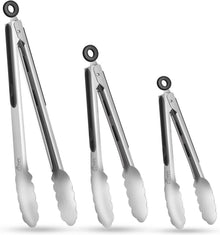 Edelstahl-Küchenzangen Set 7,6–17,8 cm 22,9 cm 30,5 cm Silber