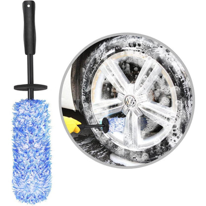 Felgenbürste Mikrofaser für Alufelgen, schonende Tiefenreinigung, 40cm, Blau