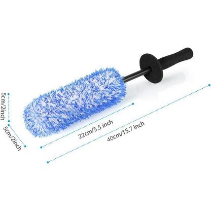 Felgenbürste Mikrofaser für Alufelgen, schonende Tiefenreinigung, 40cm, Blau