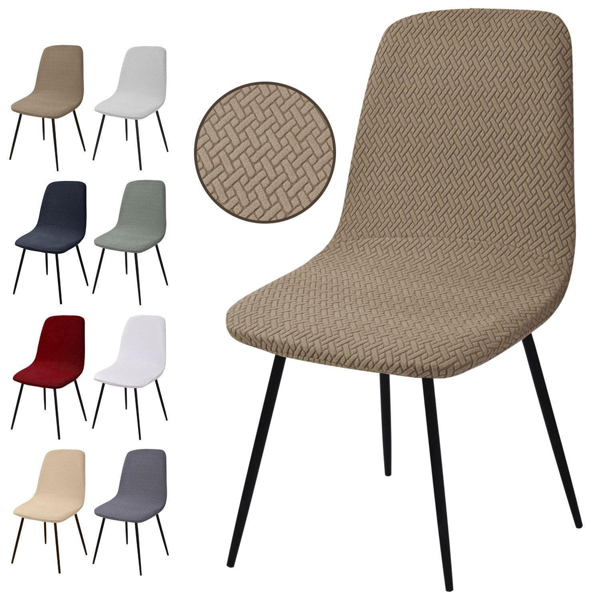 Stuhlhussen 4er Set Jacquard Stretch Esszimmerstuhlbezüge