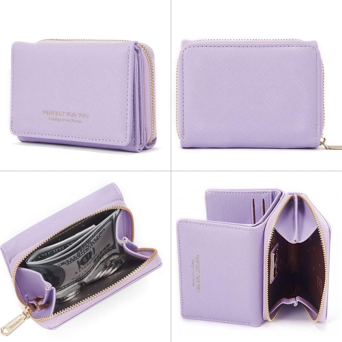 Damen Geldbörse klein Portemonnaie süß elegant - Lila