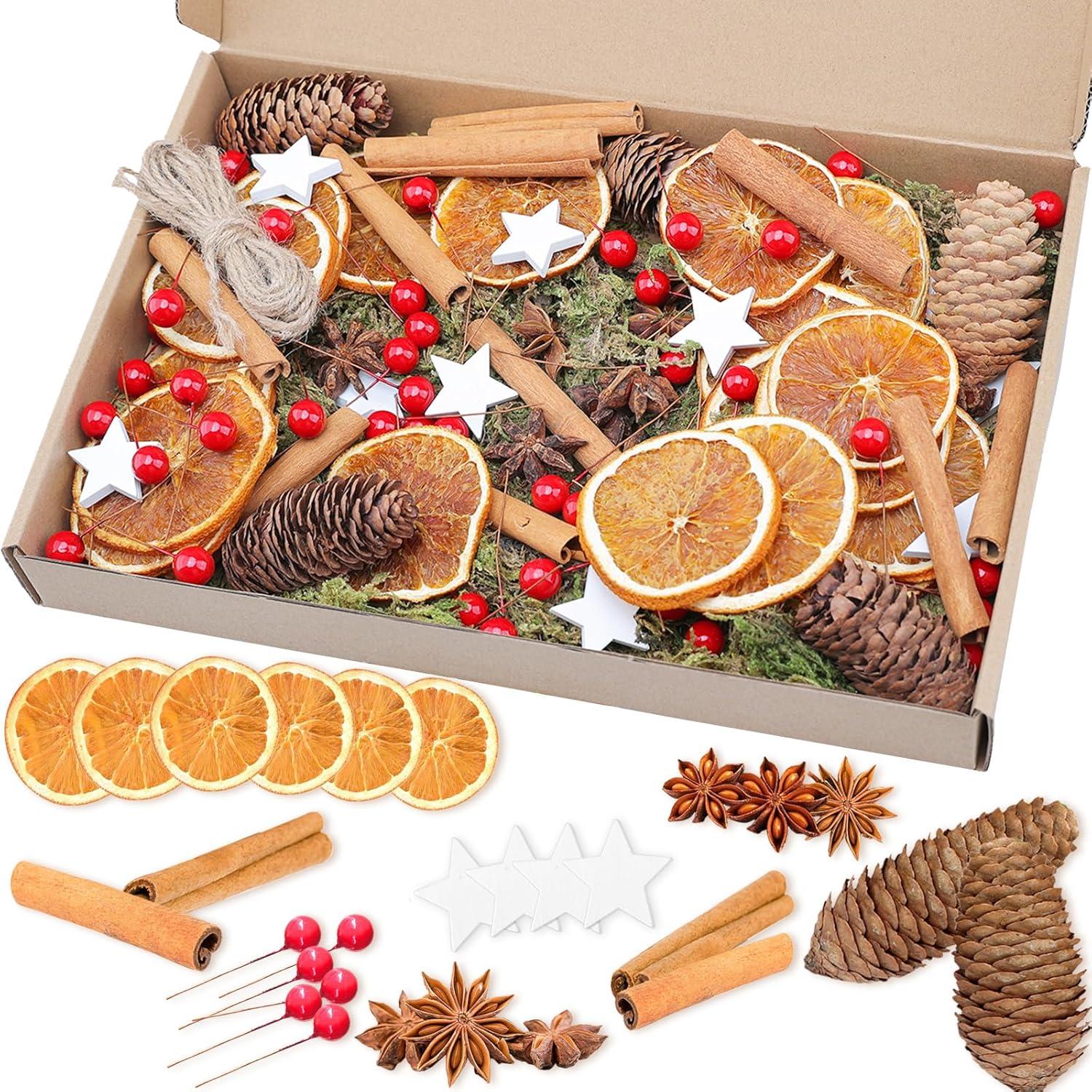Weihnachtskranz Deko Bastelset mit Naturmaterialien 107tlg