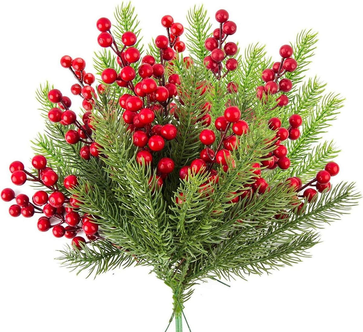 Künstliche Tannenzweige 30er Set Weihnachtsdeko Grün Unecht 28cm Pine Tree Branches