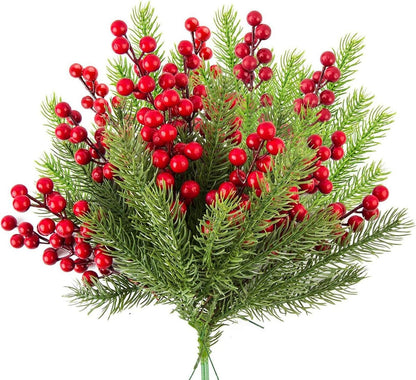 Künstliche Tannenzweige 30er Set Weihnachtsdeko Grün Unecht 28cm Pine Tree Branches