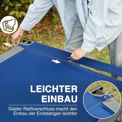 XXL Feldbett 214cm extra breit, 300kg belastbar, blau