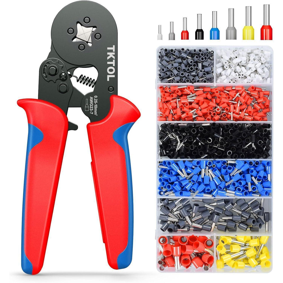 Crimpzange Aderendhülsen Set mit 1200 Stück für 0,25-10 mm²